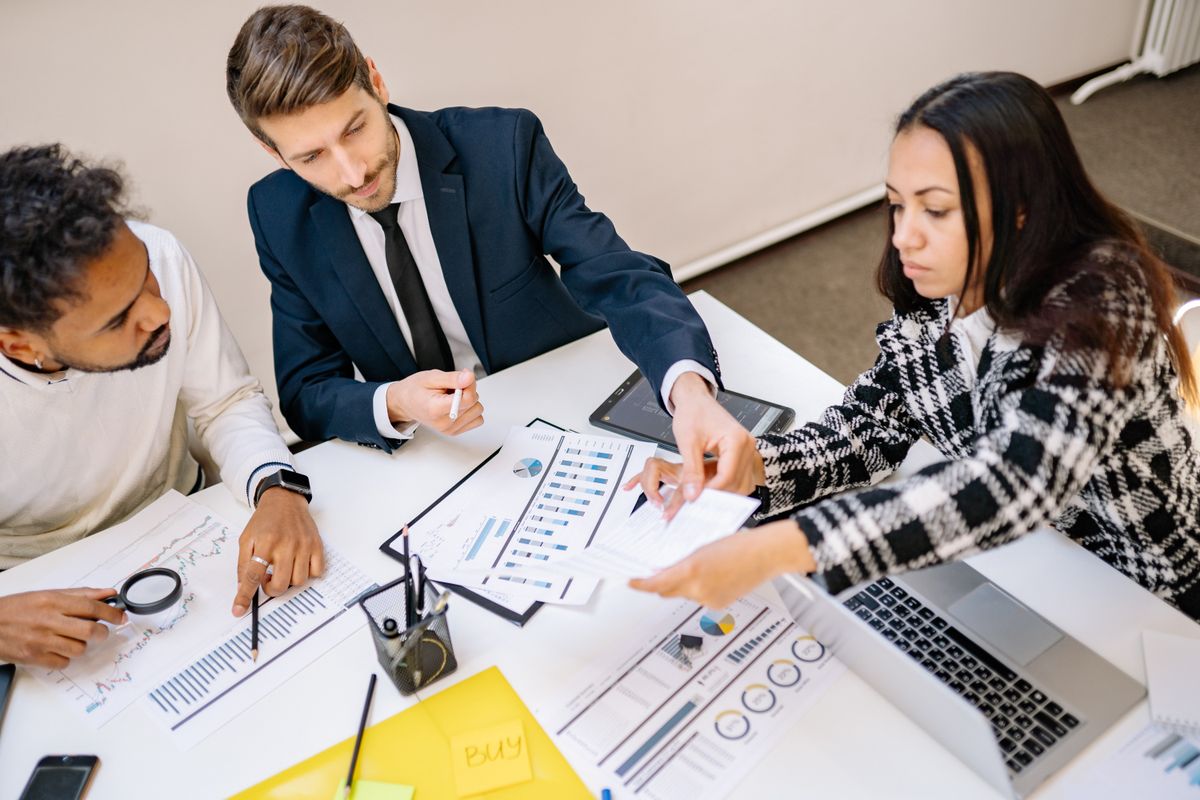 Team planning a project together